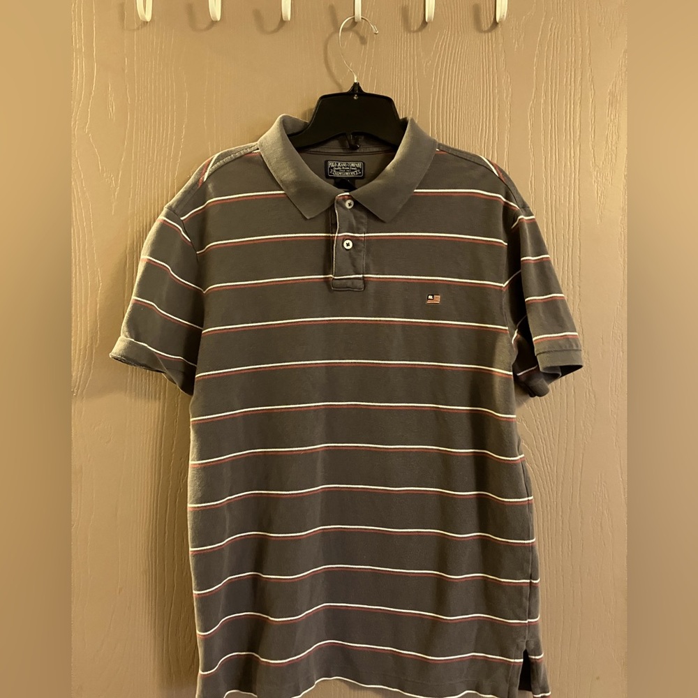Young Men’s Polo Jeans Company Green & White Polo Shirt Size M EUC. - Picture 1 of 4